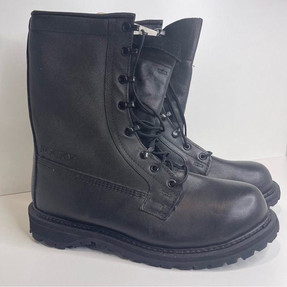 Rocky Mens NWT Black Leather Insulated Military Combat